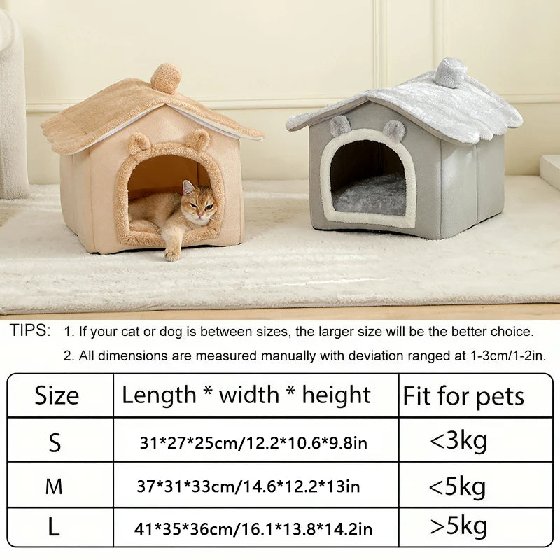 Foldable Pet House Removable Washable Cat House